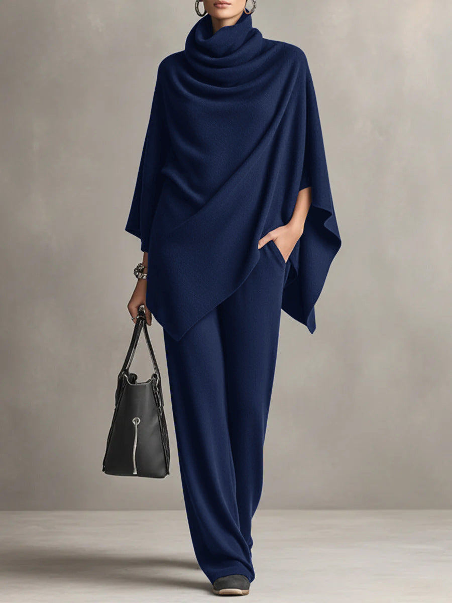 Sarina - Elegantní splývavý dvoudílný komplet, lehký top a kalhoty se širokými nohavicemi