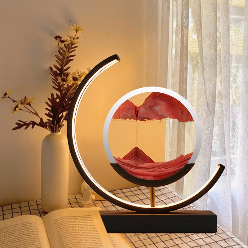 SandScape – stolní lampa s kinetickým pískem (pískové umění)