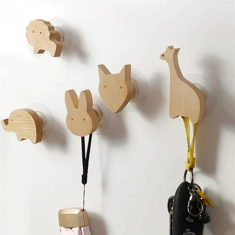 NordicPals - Ganci da Parete con Animali in Legno