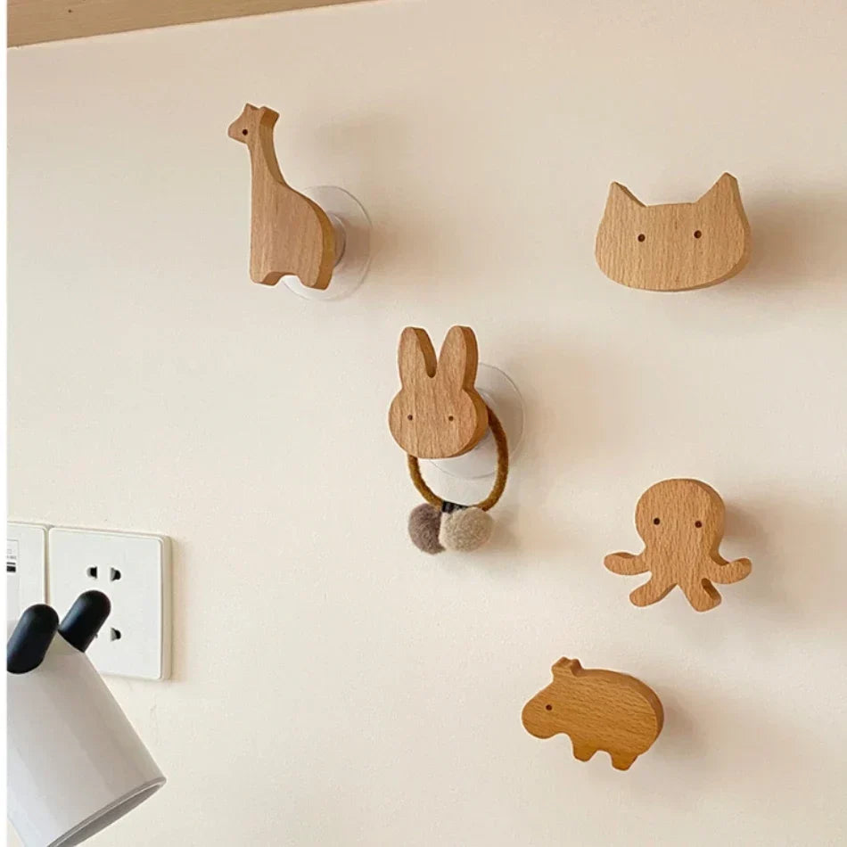 NordicPals - Ganci da Parete con Animali in Legno
