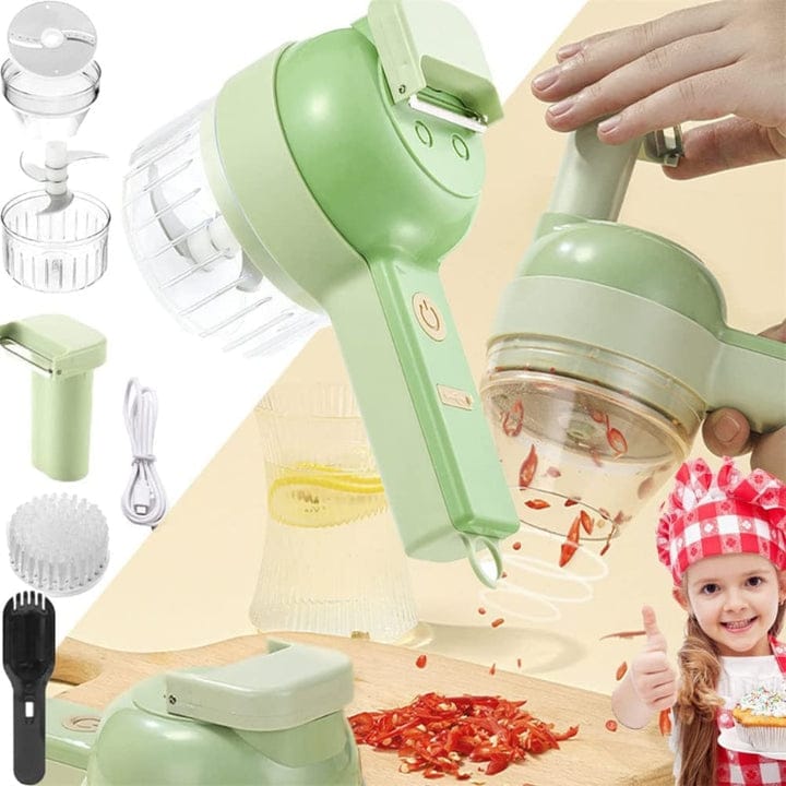 4-in-1 Manual Food Chopper & Vegetable Slicer Set