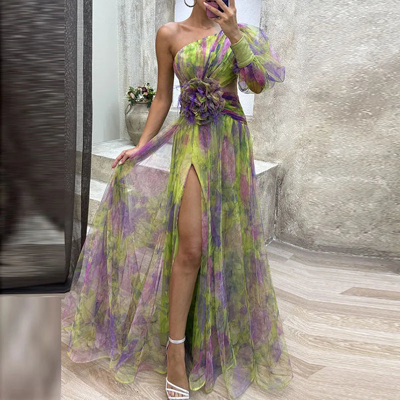 Juliana - Drømmende elegant kjole med blomsterprint
