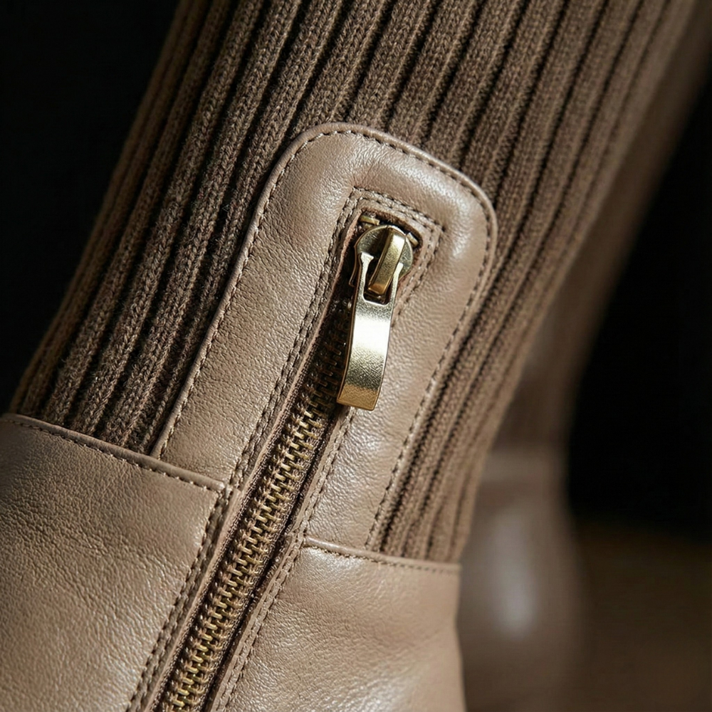 Tall Stretch Knit Block Heel Boots