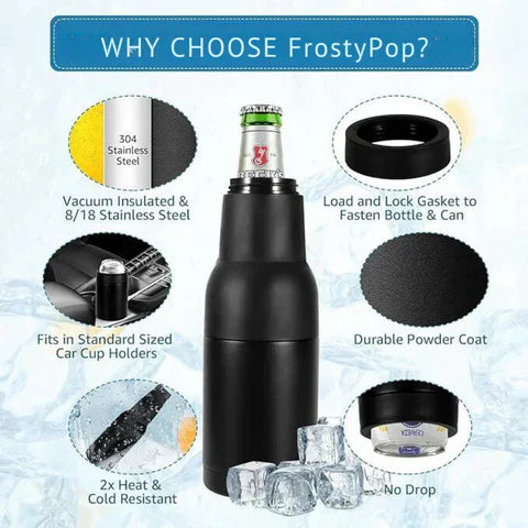 FrostyPop - Insulated Beer & Beverage Holder with Bottle Opener