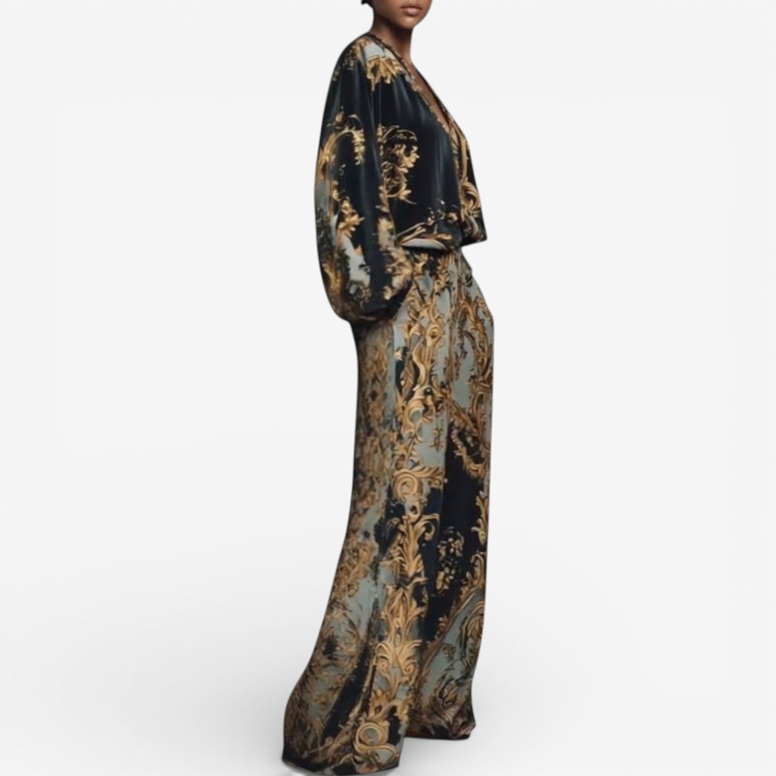 Maureen - Elegant Printed Set, Ornate Fluid Co-Ord