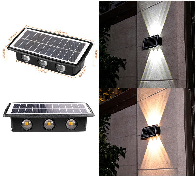 Solar LED Wall Light for Garden Patio Fence and Outdoor Lighting