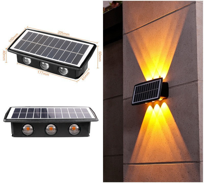 Solar LED Wall Light for Garden Patio Fence and Outdoor Lighting