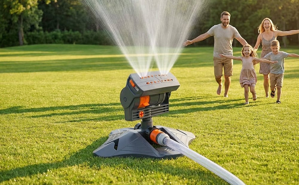 Adjustable Oscillating Lawn Sprinkler for Garden & Yard Watering