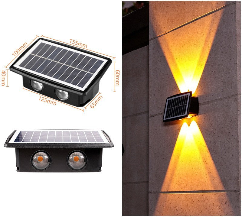 Solar LED Wall Light for Garden Patio Fence and Outdoor Lighting
