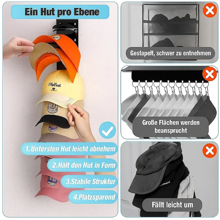 Wall Mounted Hat Rack Organizer