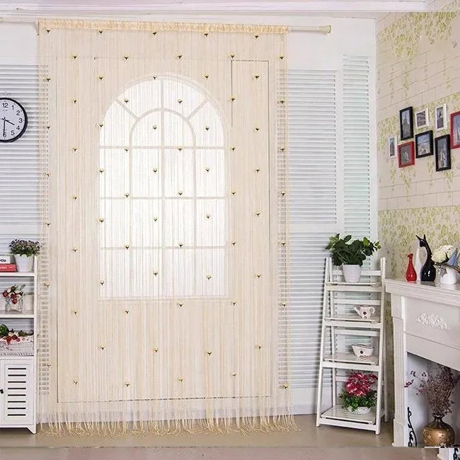 FloralGrace Decorative Rose String Curtains
