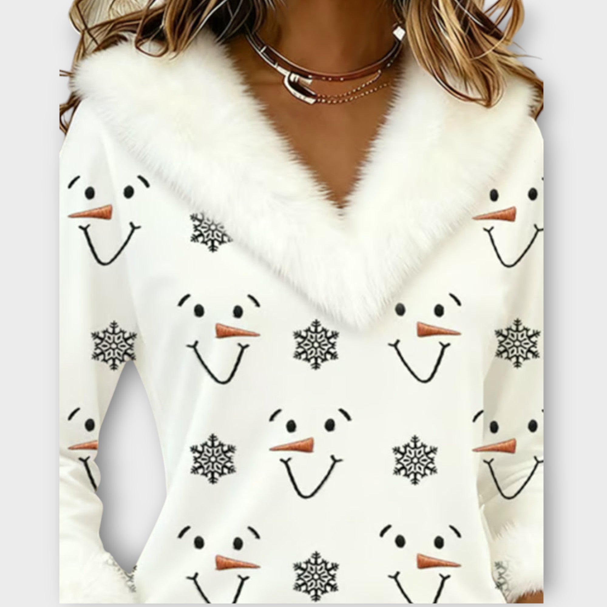 Sváteční top Frosty Smile z umělé kožešiny