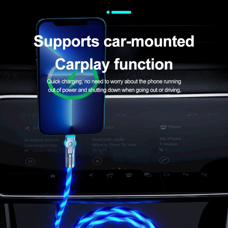 GlowLink – LED otočný nabíjecí kabel pro telefony a tablety