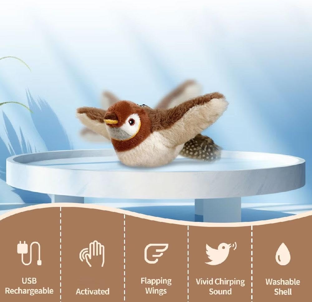ChirpBuddy – interaktivní plyšová hračka pro kočky s cvrlikáním