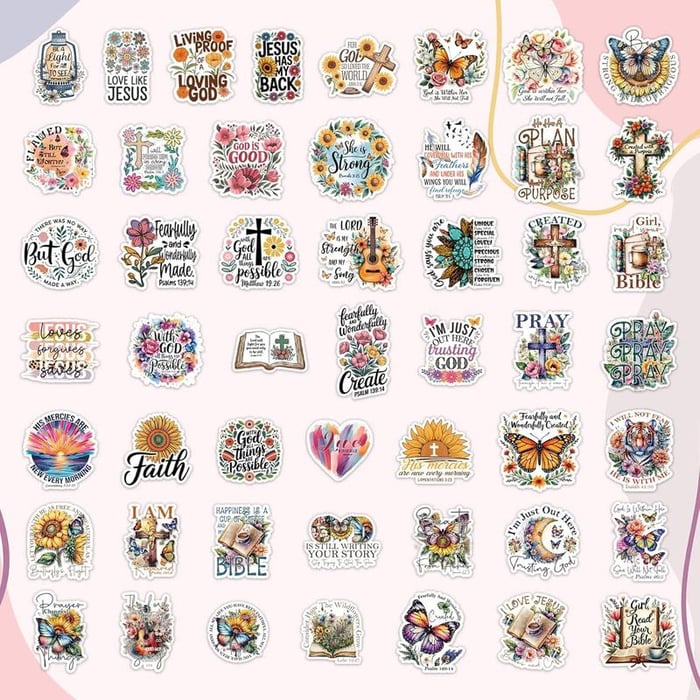 FaithGlow – sada samolepek s křesťanskými biblickými verši