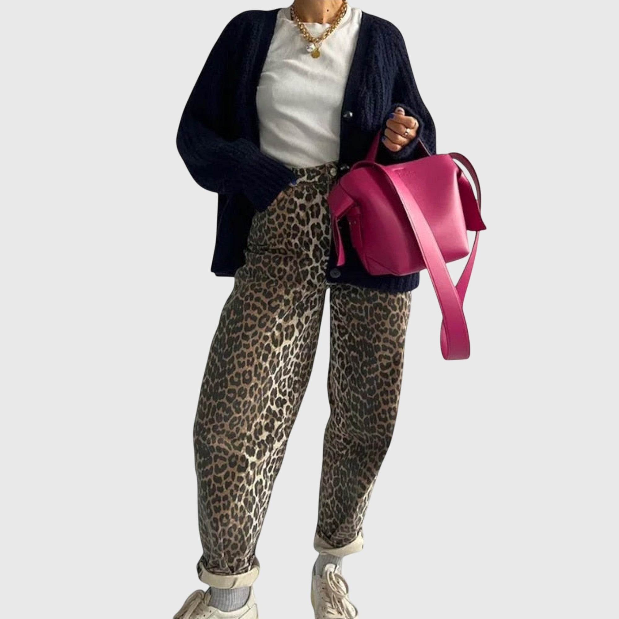 Chandra - vintage džíny s leopardím vzorem