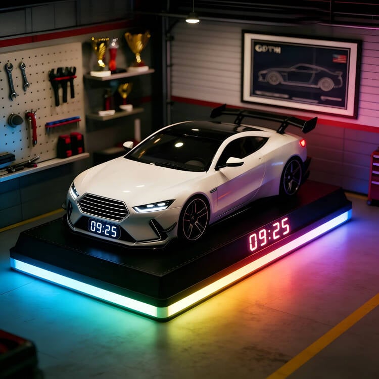 LED budík ve stylu hyperauta se zvukovými efekty motoru