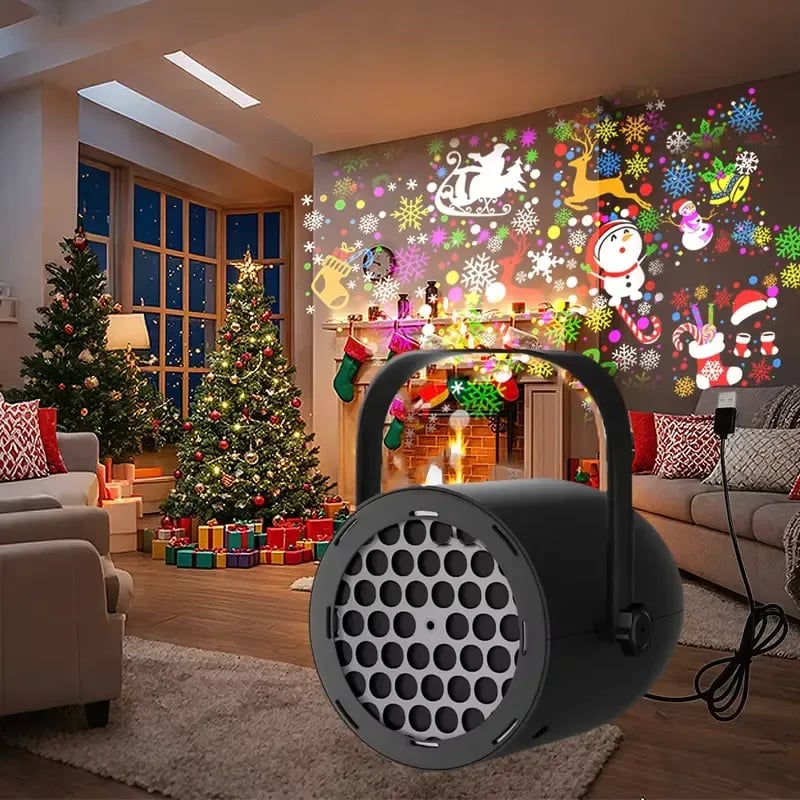LED vánoční sváteční promítací lampa