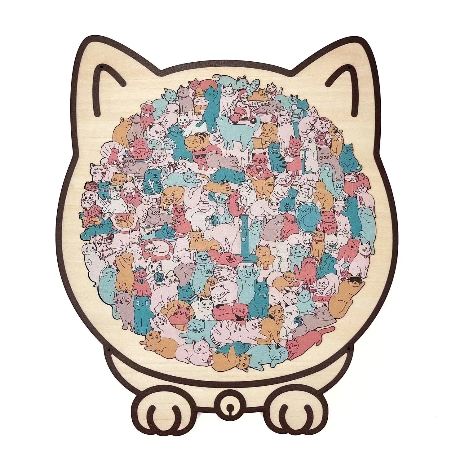 Kitty-Clique puzzle – dřevěné puzzle ve tvaru kočky