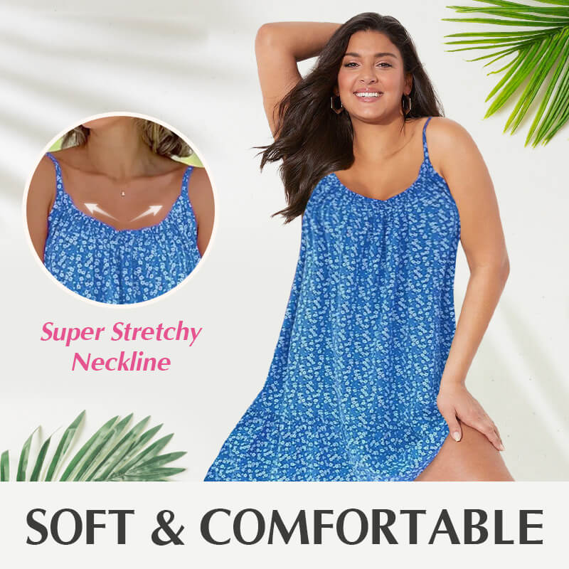 BloomMuse - Dámské květinové mini šaty na ramínka s bočními rozparky