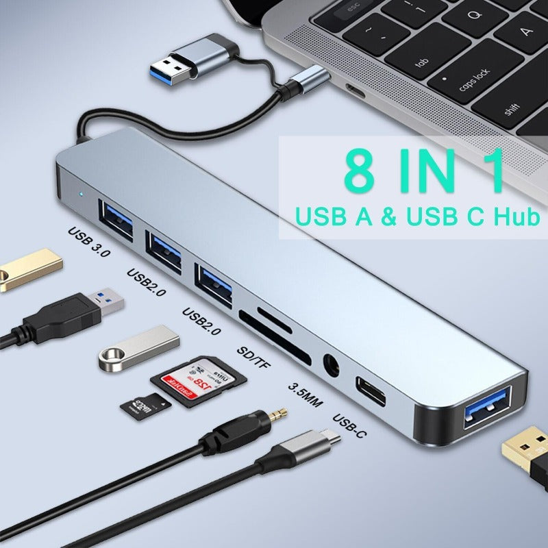 DockPro - 8-in-1 USB-C Laptop Docking Station Hub