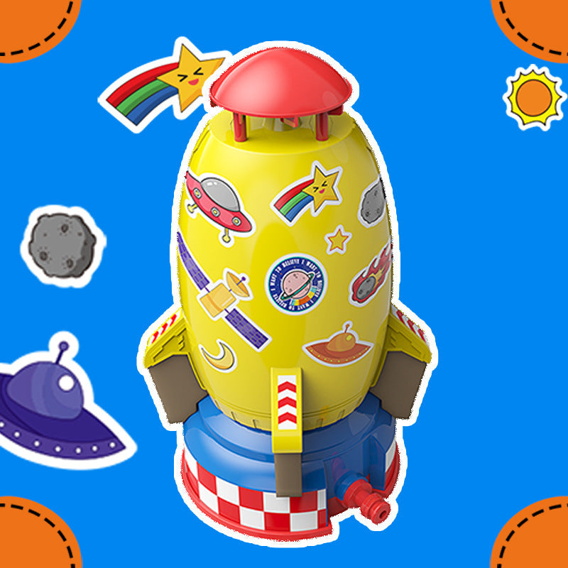 Rocket Water Sprinkler Toy for Outdoor Backyard Summer Play