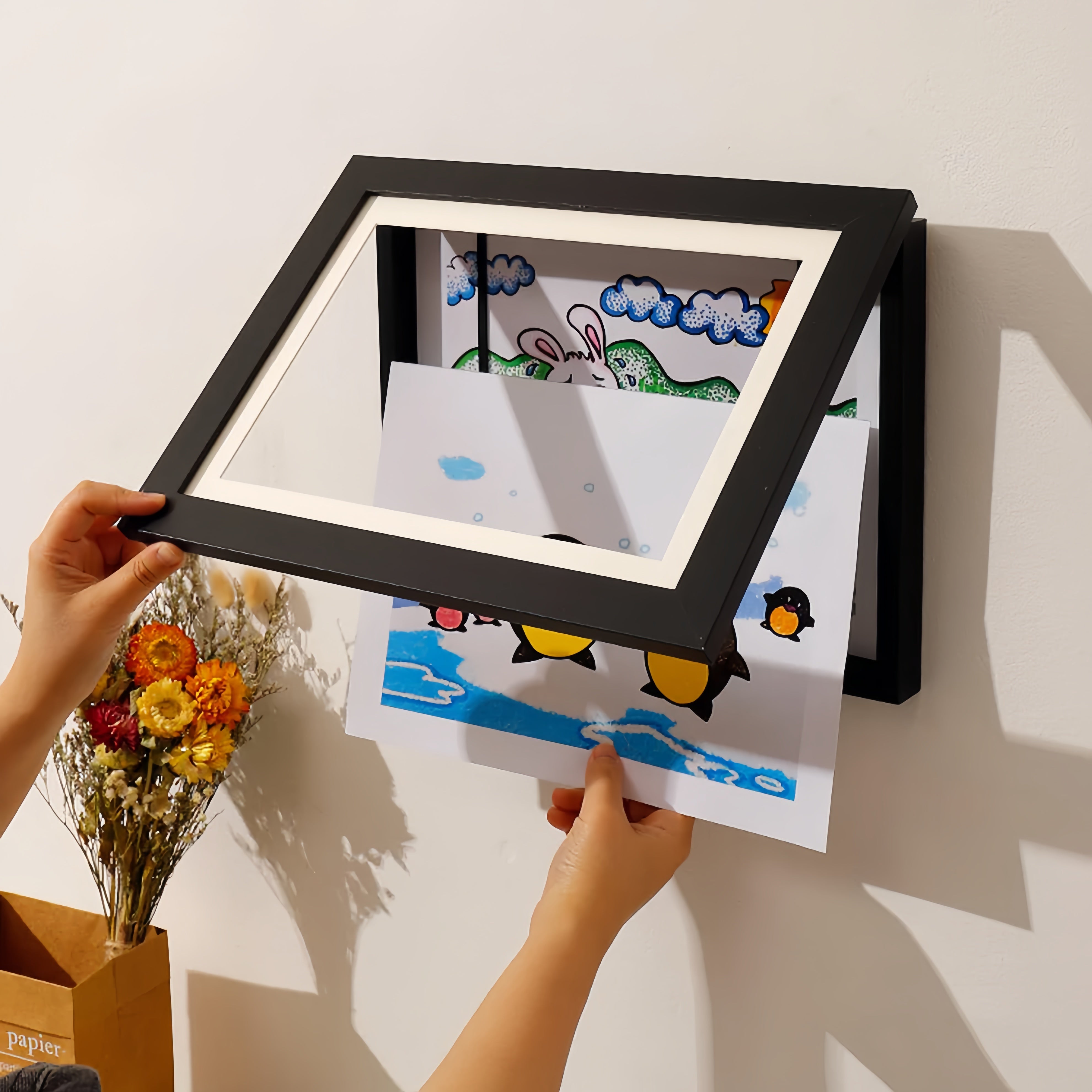 ArtNest - Kids Artwork Display Frame & Storage Organizer