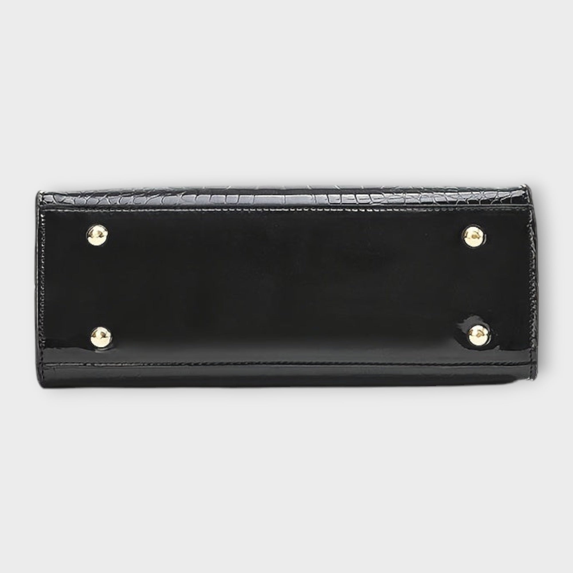 Ellie - Glossy Crocodile Pattern Handbag