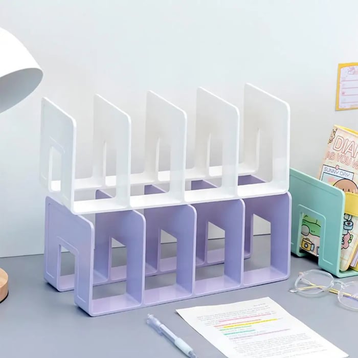 FlexiShelf - Adjustable Desk Book Organizer