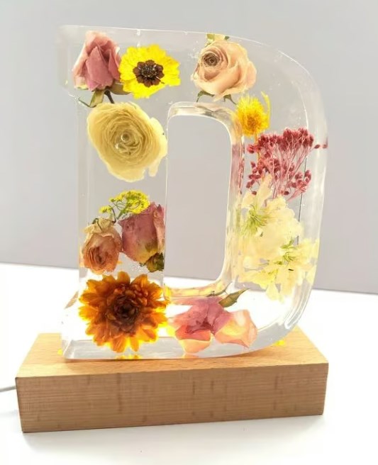 LunaBlossom - Floral LED Letter Lamp Personalized Decorative Light for Home Decor