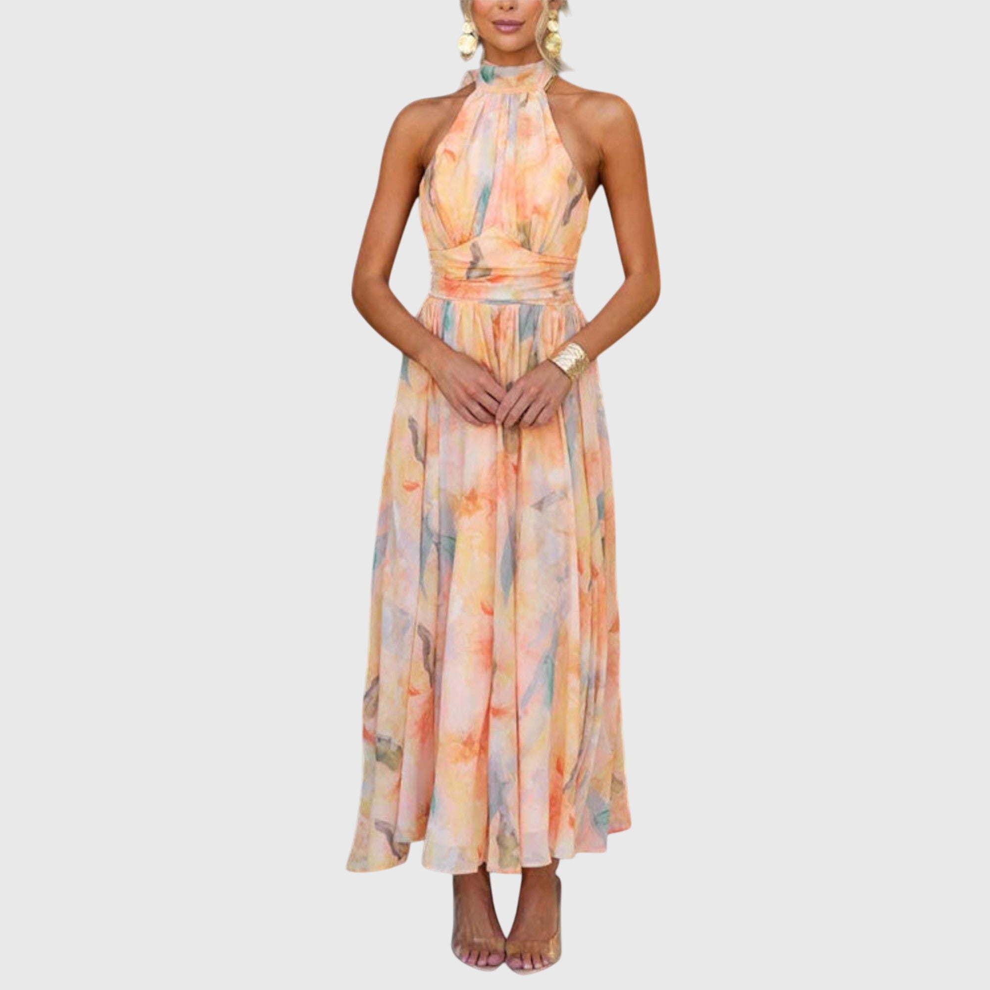 Halter - Elegantní dámské maxi šaty