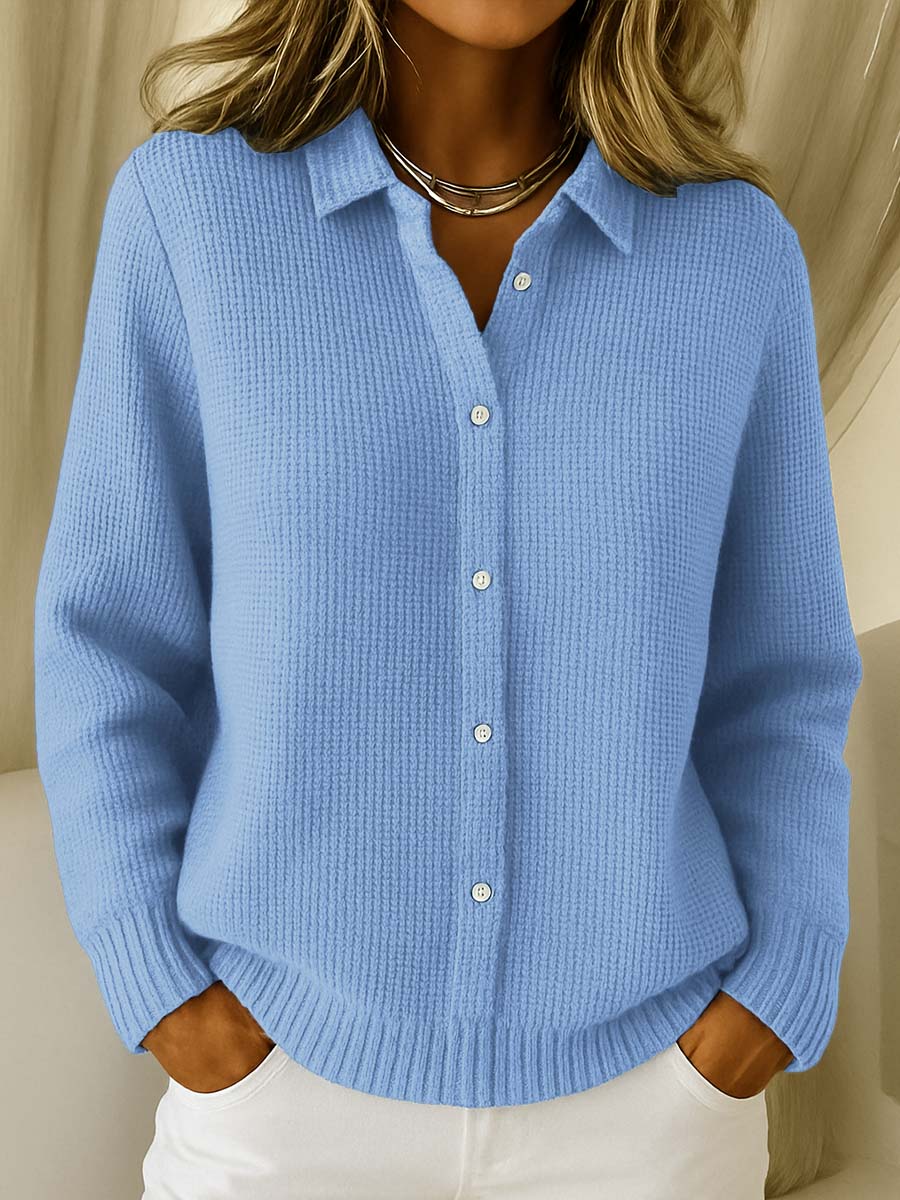 Amelia - Tekstureret strikcardigan med knapper