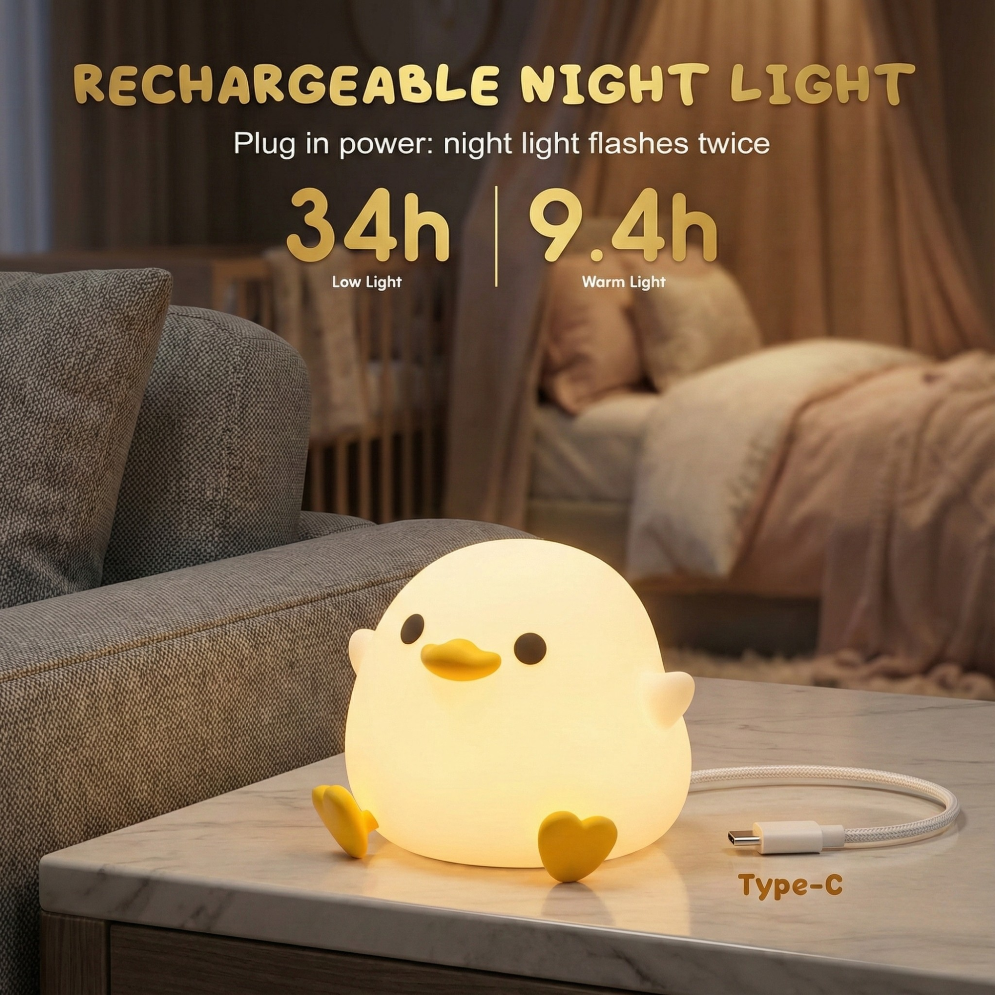 GlowNest - LED Night Light Lamp
