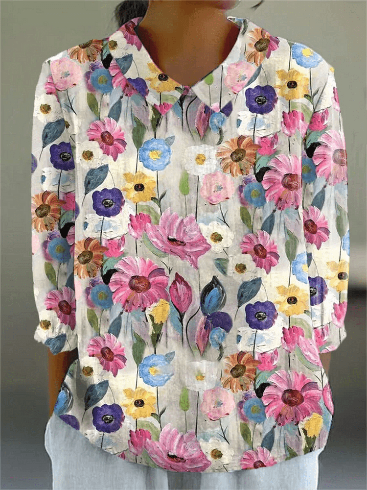 Quinn - Elegant top med blomsterprint
