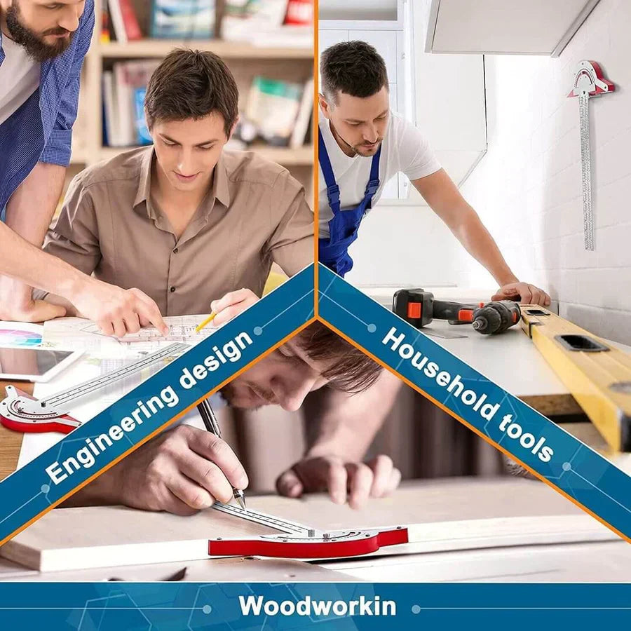 AccuRuler Adjustable Angle Measuring Ruler for Woodworking