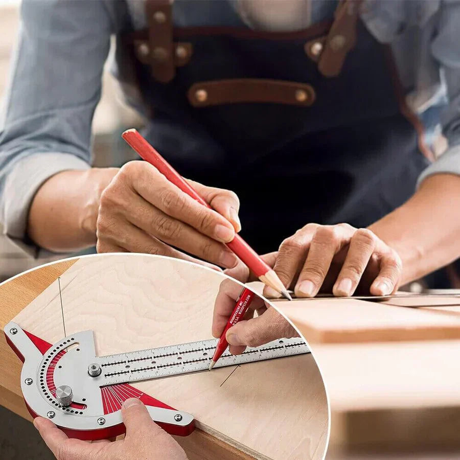 AccuRuler Adjustable Angle Measuring Ruler for Woodworking