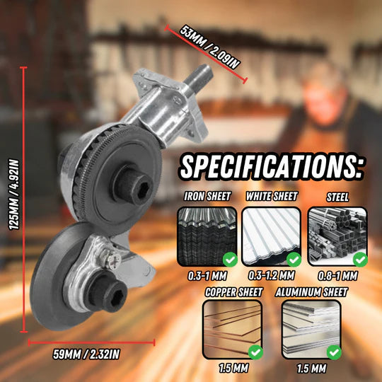 BladeXcel — Drill Metal Cutting Attachment with Rotary Blade