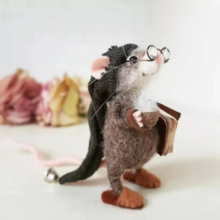 WhiskerWool – Handmade Needle-Felted Mouse Figurine