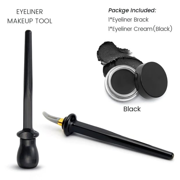 VelvetWing - Cream Eyeliner Set with Curved Applicator