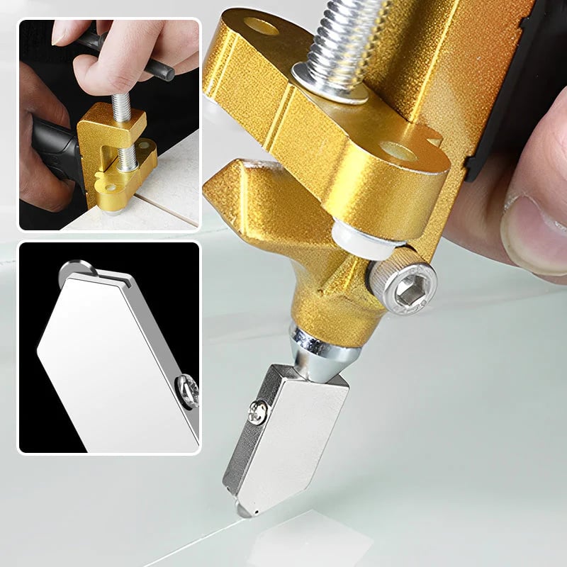 2-in-1 Glasschneider & Fliesenschneider mit Messführung