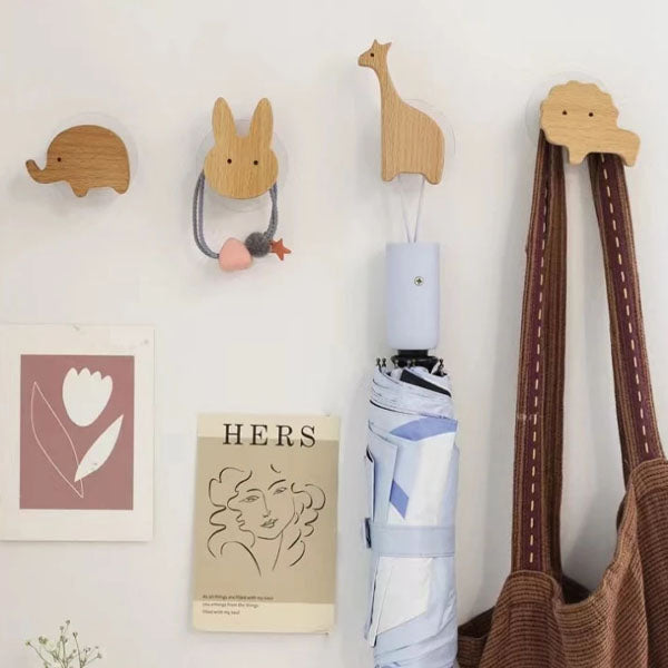 NordicPals - Ganci da Parete con Animali in Legno