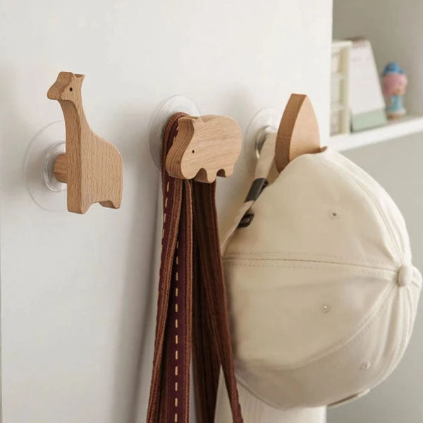 NordicPals - Ganci da Parete con Animali in Legno