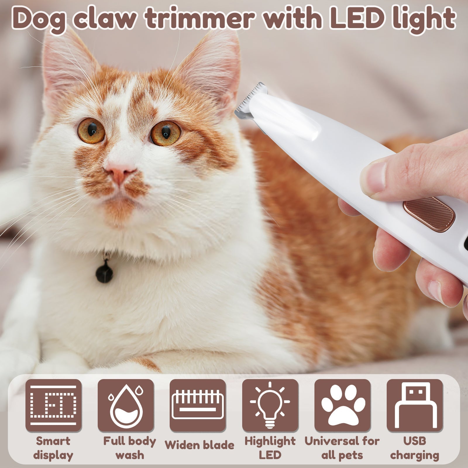 TidyPaws - LED zastřihovač srsti pro mazlíčky