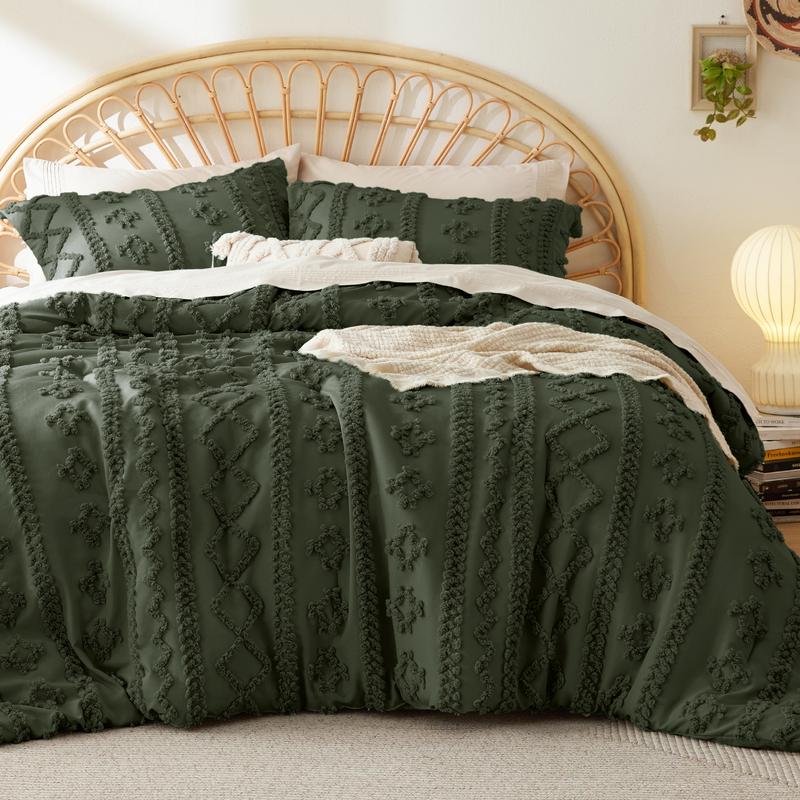 Solmere Tufted Boho Duvet Cover Set with Pillow Shams