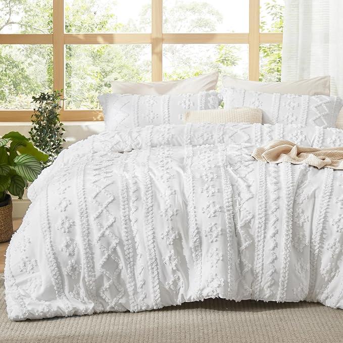 Solmere Tufted Boho Duvet Cover Set with Pillow Shams