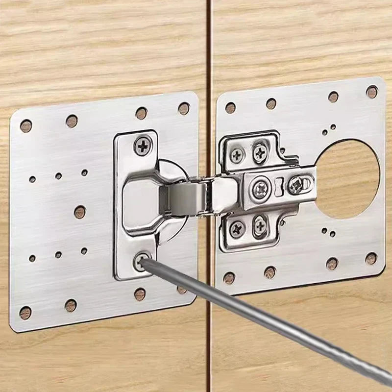 5+5 Free | Stainless Steel Cabinet Hinge Repair Plate Kit