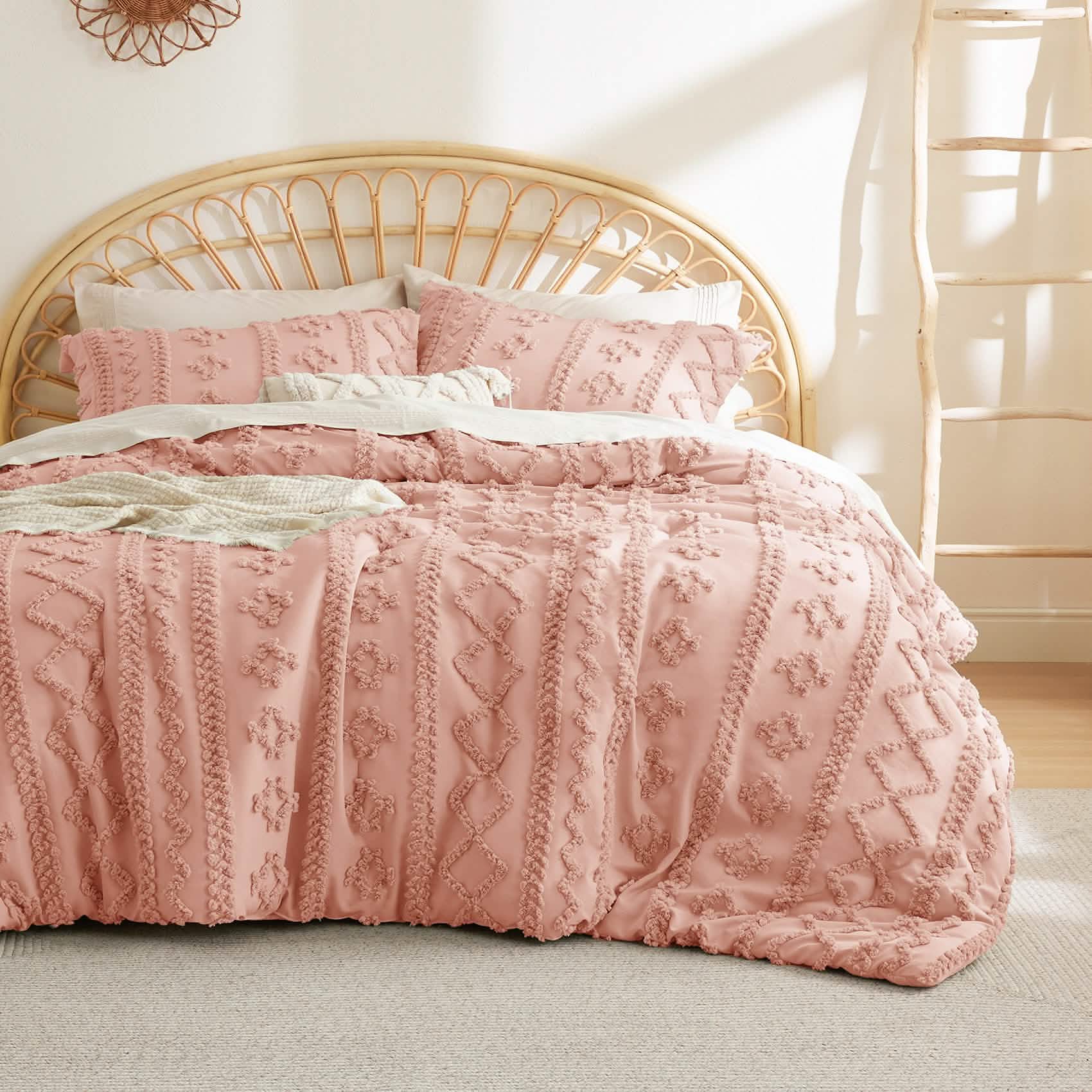 Solmere Tufted Boho Duvet Cover Set with Pillow Shams