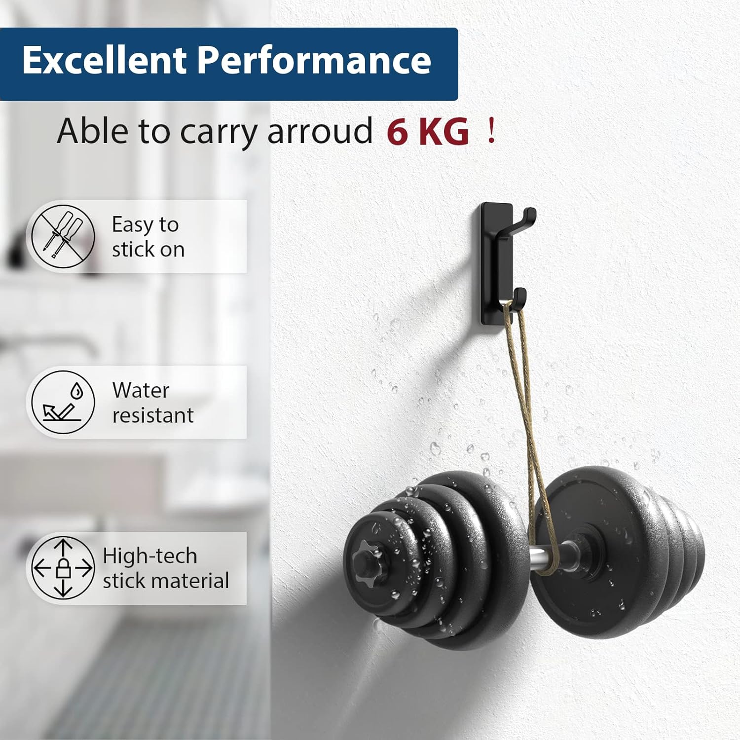 Novera Stainless Steel Self-Adhesive Wall Hooks