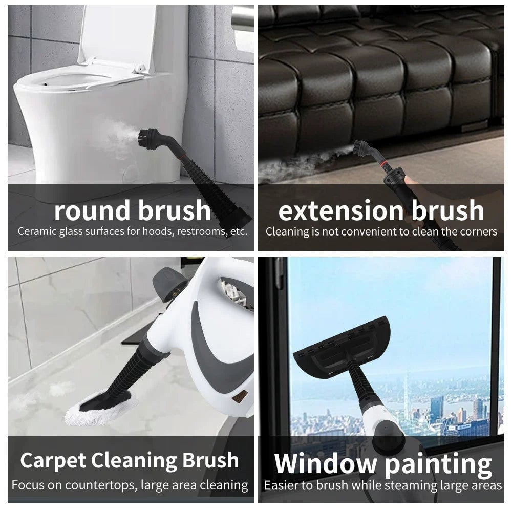 Elegantní ruční parní čistič pro všestranné použití s příslušenstvím