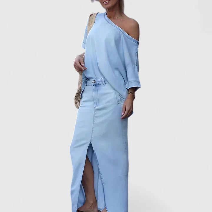 Averlynn - Elegantní dámský set maxi sukně